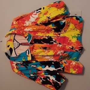 Just B XL Med Wt. Spring Blossom Multicolored Jacket Zip Front